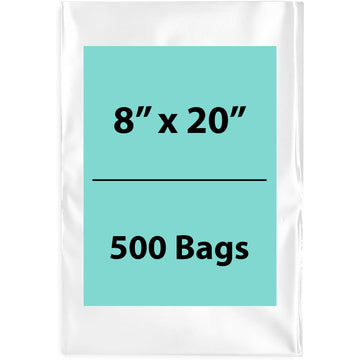 Clear Poly Bags Thickness: 4 Mil Size: 8 inch (width) X 20 inch (Height) Pack 500 Bags